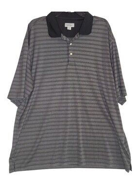 Walter Hagen Performance Golf Polo XXL Mens Grey Black Horizontal Stripe